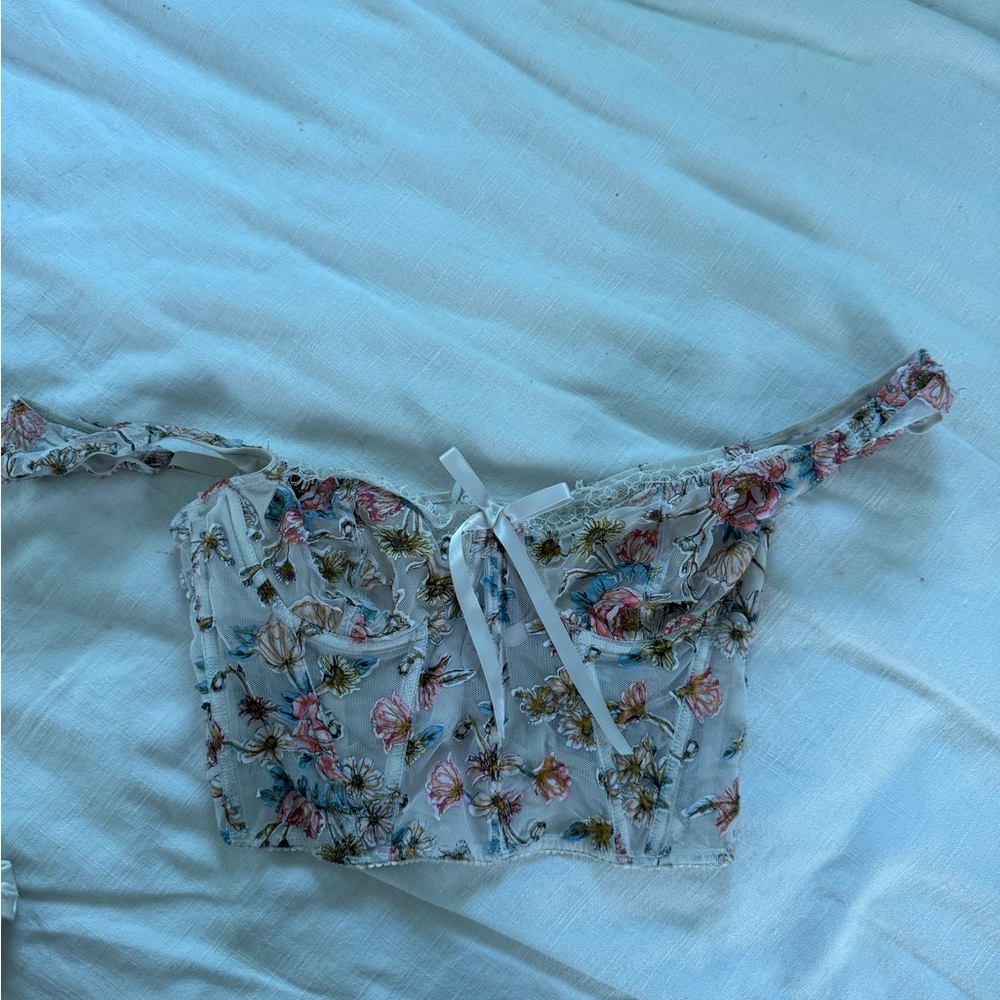 Victoria's Secret Floral Lace Bustier Top